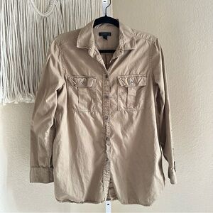 J.Crew Fatigue Button Down‎ Long Sleeve Shirt Size 8 Military Style